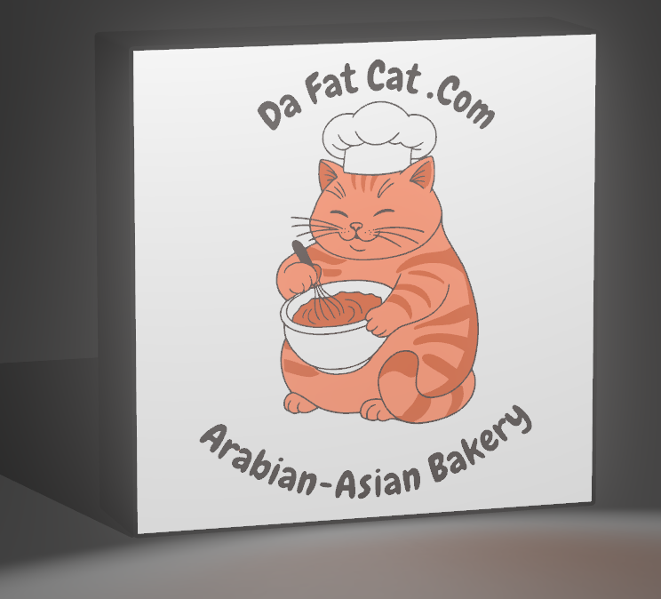 Da Fat Cat bakery custom light box sign